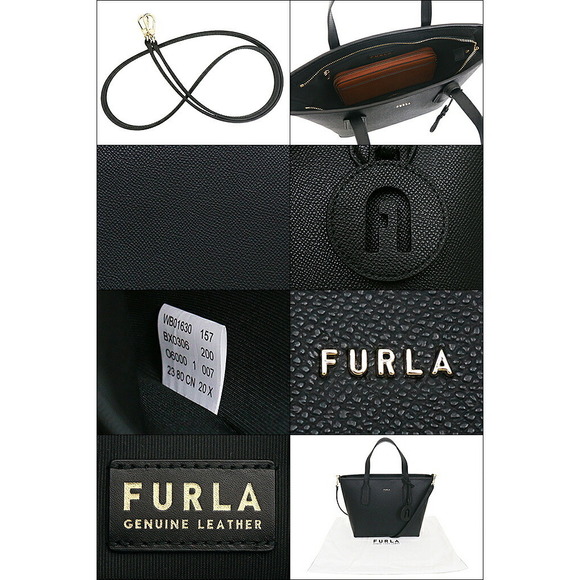 FURLA Leather Shoulder Bag Onyx Black Nero Black - Picture 3 of 3